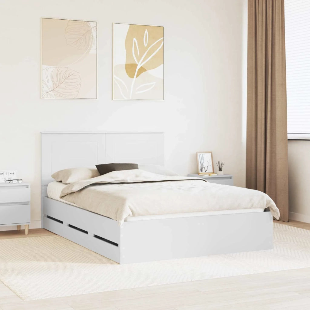 Struttura del letto Bianco 140 x 190 cm Legno Ingegnerizzato