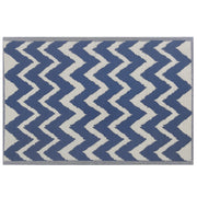 Tappeto per esterni Blu navy in materiali sintetici Rettangolare 120 x 180 cm Motivo a zig zag