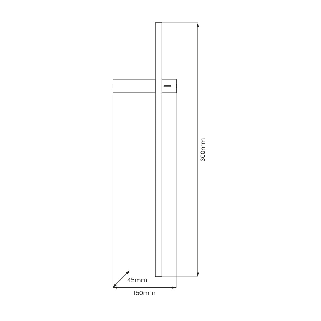 Applique VISION minimal nero 30 cm LED 4W Milagro 3000K