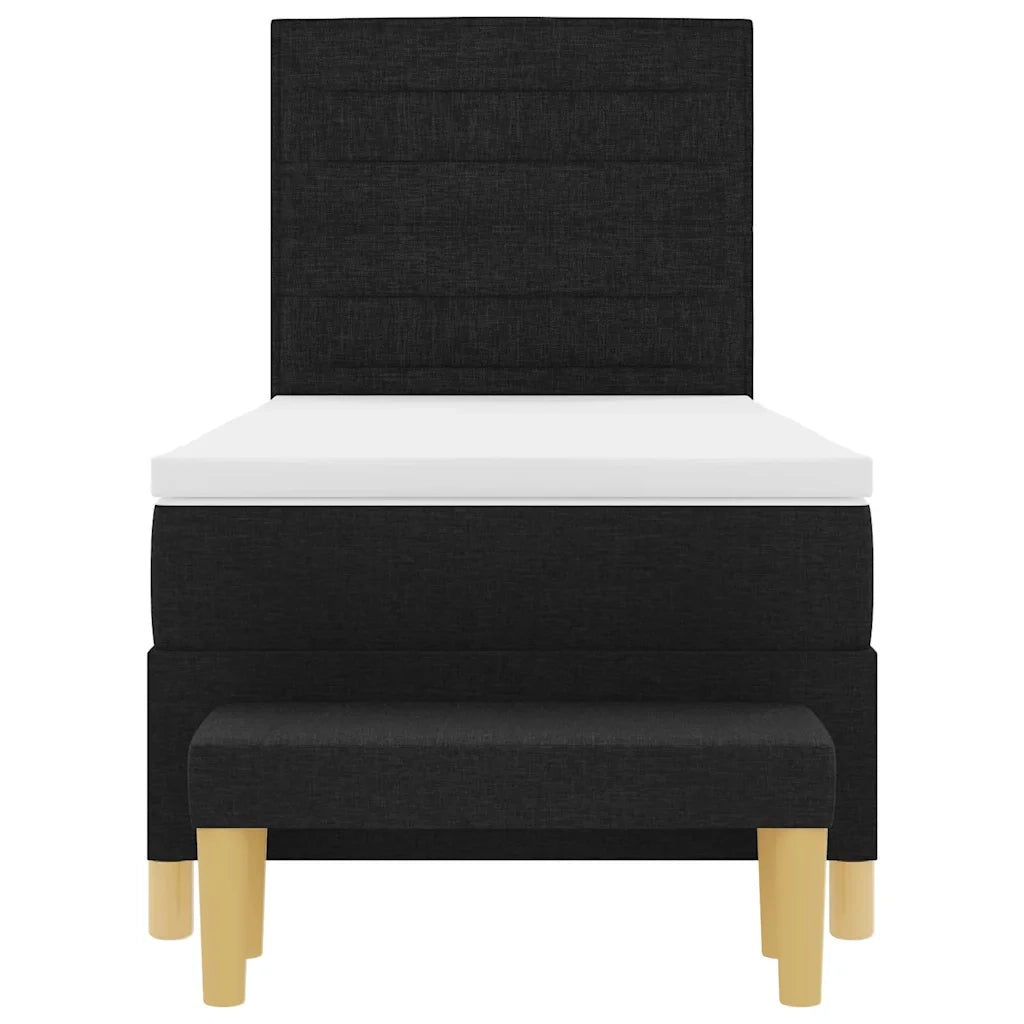 Letto a molle con testiera Nero 200 x 90 cm Tessuto 3344179