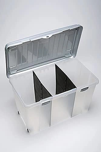 Stefanplast 13401 Family Box Contenitore Multiuso con 4 Ruote e Divisori Interni Estraibili colore Silver