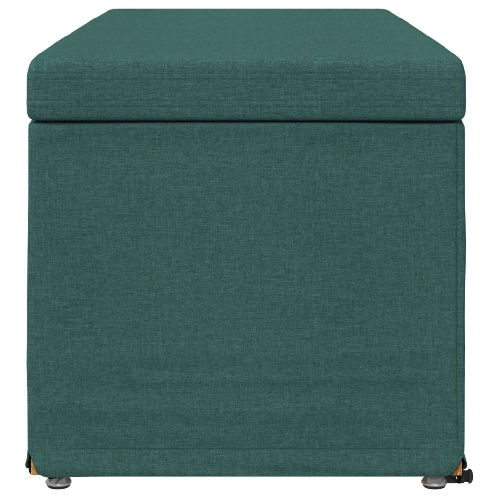 Pouf Verde Scuro Tessuto e Legno Ingegnerizzato 876791