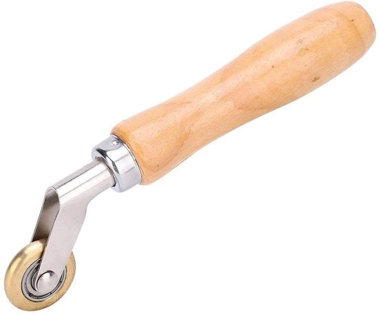 Rotolatore a Mano Impermeabile - Manubrio in Ottone/Legno - Diametro Ruota 30 mm - Lunghezza Totale 175 mm - Progettazione Ergonomica