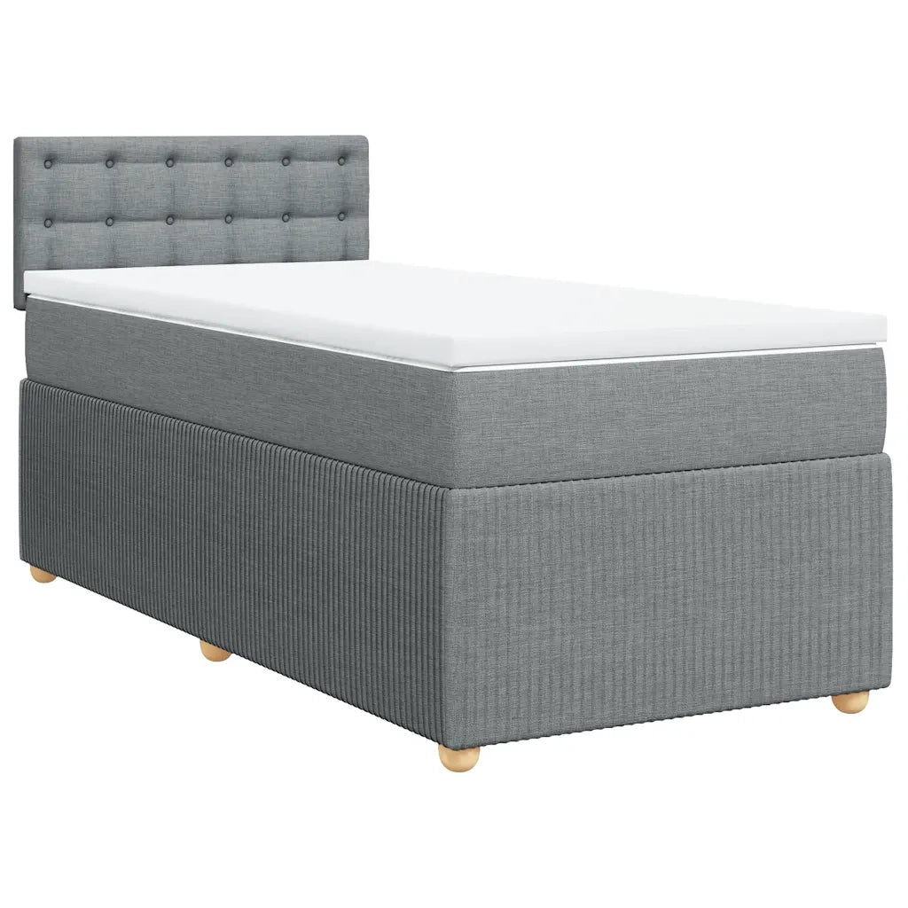 Giroletto a Molle con Materasso Grigio Chiaro100x200 cm Tessuto 3287381