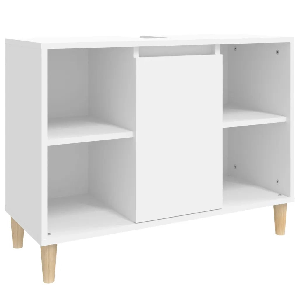Set Mobili da Bagno | Armadio da bagno 3 pz Bianco in Legno Multistrato
