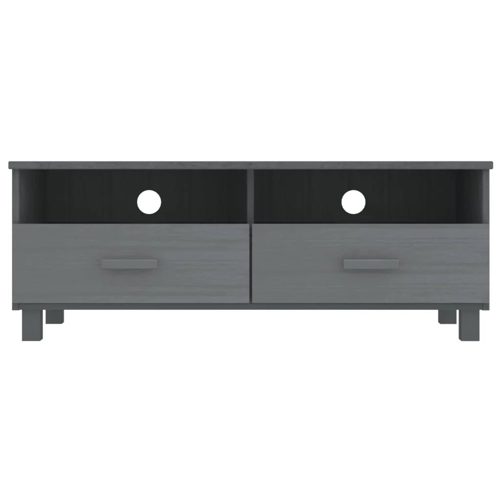 Mobile TV multimediale scaffale TV credenza TV sala da pranzo soggiorno camera da letto scuro 106 x 40 x 40 cm legno di pino massiccio grigio 02_0027633
