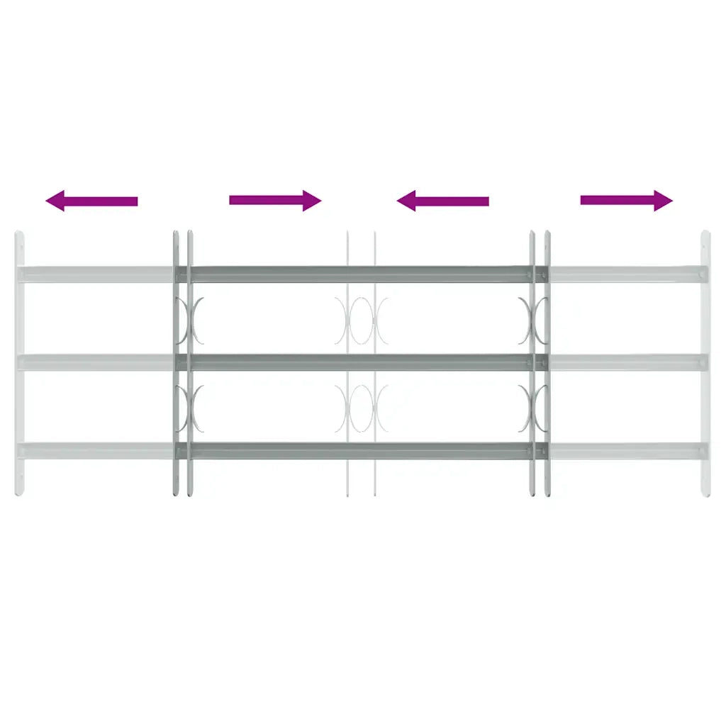 Grate per Finestre Regolabili 3 Barre Trasversali 700-1050 mm CFW3628675