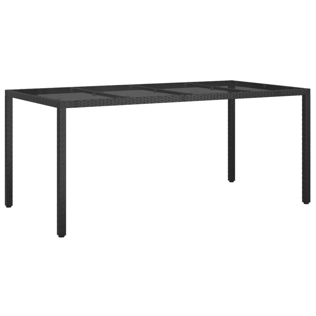 Set da Pranzo da Giardino 9 pz con Cuscini Nero in Polyrattan 3187321