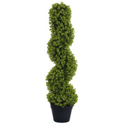 Pianta Finta di Eucalipto a Spirale con Vaso Incluso per Interno ed Esterno, Altezza 90 cm, Verde