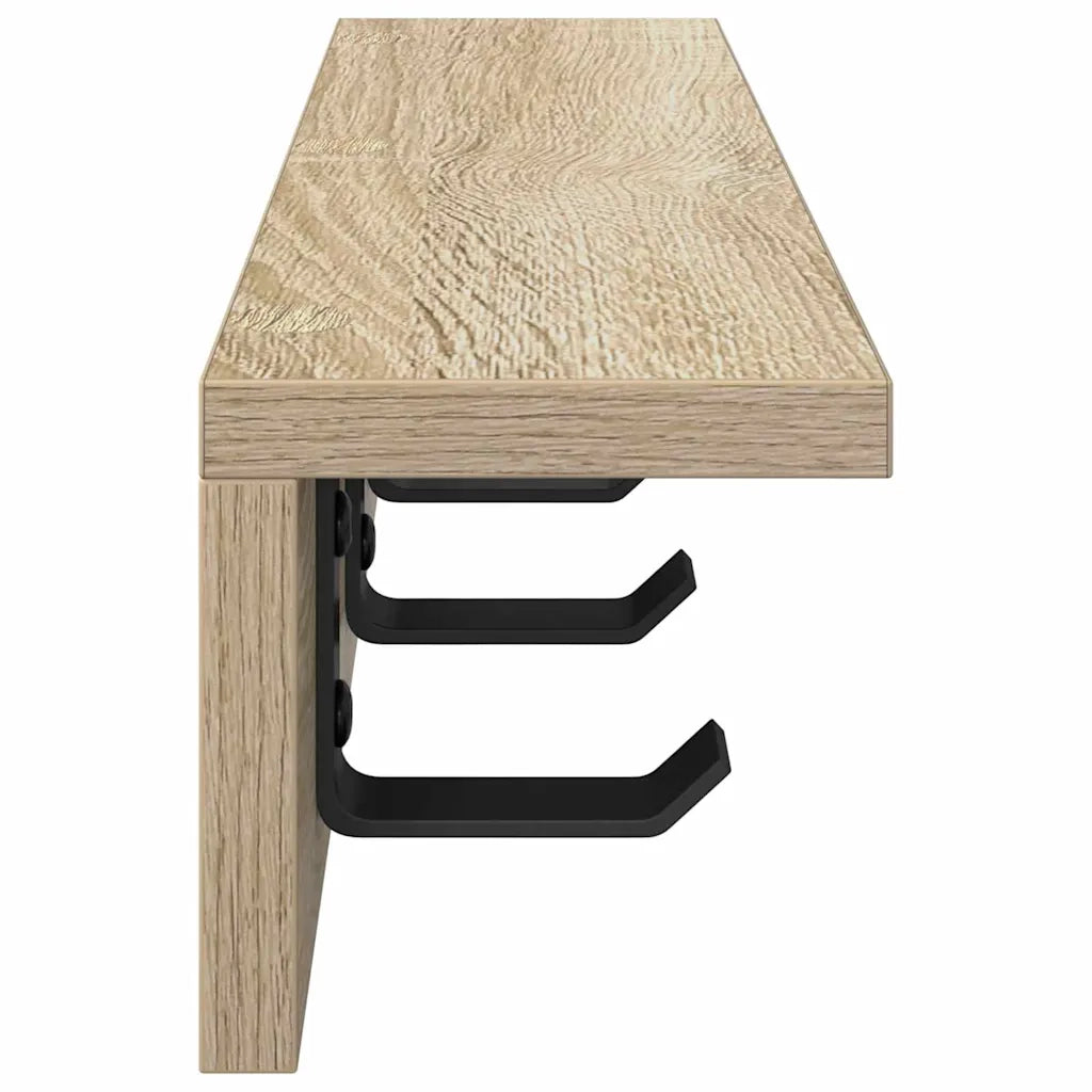 vidaXL Appendiabiti a muro rovere sonoma 40 x 10.5 x 10.5 cm