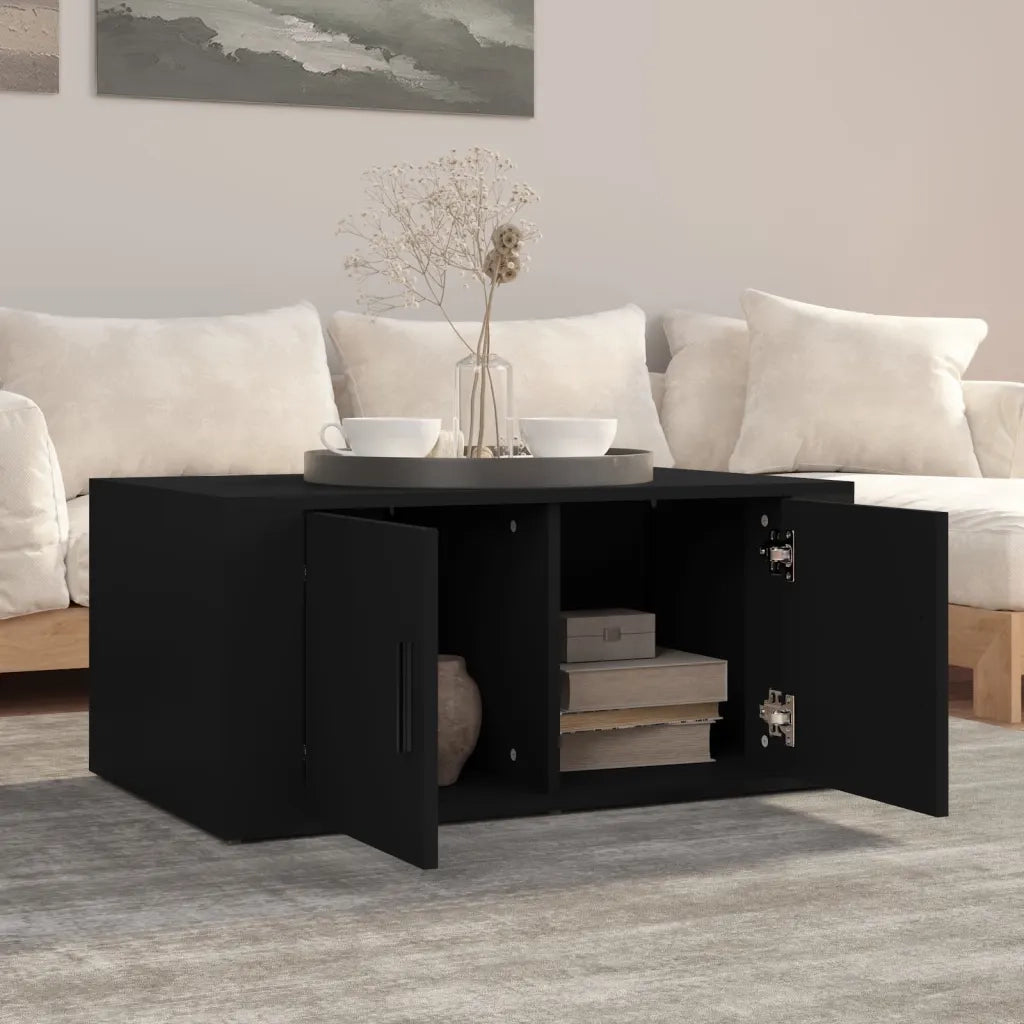Tavolino da Salotto-Tavolino da soggiorno-Tavolo Nero 80x50x36 cm in Legno Multistrato