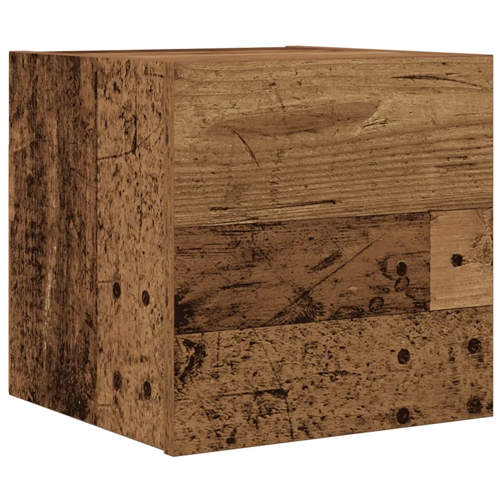 Armadietti TV Montati a Parete Legno Antico 30,5x30x30 cm