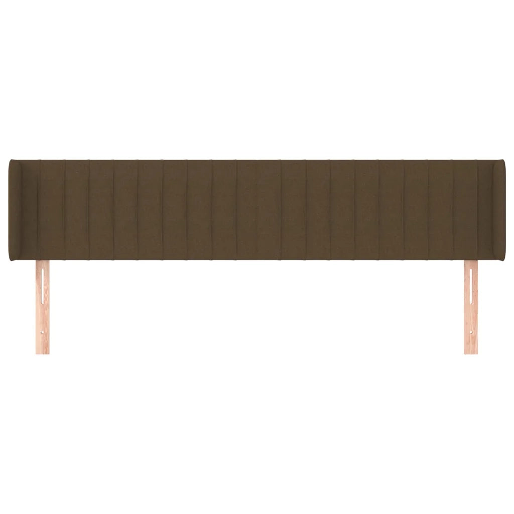 Testiera | Testata ad Orecchio Marrone Scuro 163x16x78/88 cm in Tessuto