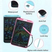Due scherm LCD, 10 pollici, schermo a colori, foglio di scrittura, lavabile elettronico, tabellone digitale, giocattolo educativo, regalo per bambini, adulti, ragazze e ragazzi, blu/rose.
