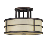 Plafoniera Contemporanea Fusion Acciaio Bronzo 3 Luci E27