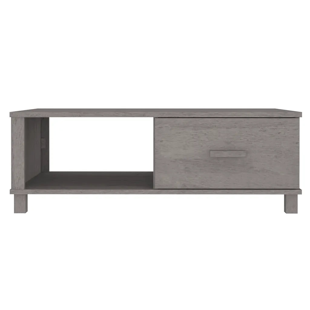 Tavolino da salotto | Tavolino da caff¨¨ | Tavolino da Soggiorno HAMAR Grigio Chiaro 100x55x35cm Legno Massello di Pino