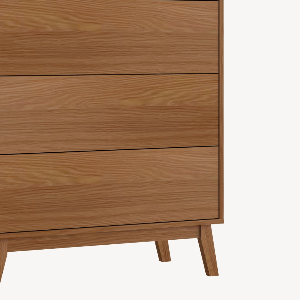 Cassettiera Aastmabospoo Comò a 3 Cassetti 90 x 80 x 40 cm - Effetto Noce [en.casa]