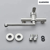 MAX | rubinetto miscelatore catering rubinetto a parete argento |professionale da cucina in acciaio inox lungo e piatto| ristorante bocca dritta