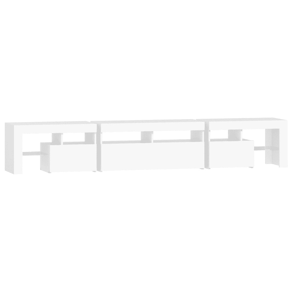 Mobile Porta TV con Luci LED Bianco 230x36,5x40 cm cod mxl 61738