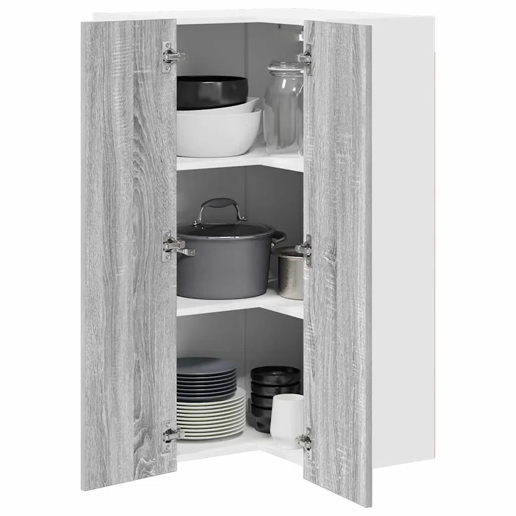 Armadio pensile Grigio Sonoma e Bianco 57 x 57 x 100 cm