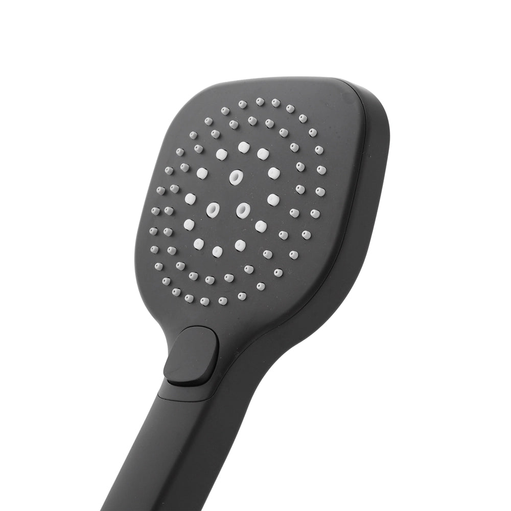 Doccino arrotondato 26 cm con tre tipi di getto nero opaco in ABS Hidra