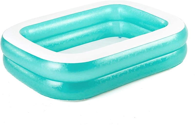BESTWAY PISCINA GONFIABILE RETTANGOLARE FAMILY CON TOPPA PER RIPARAZIONE 201X150X51 CM