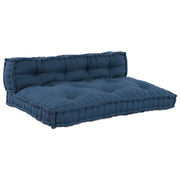 Cuscino per divano in pallet con rinforzo per la schiena in tessuto blu