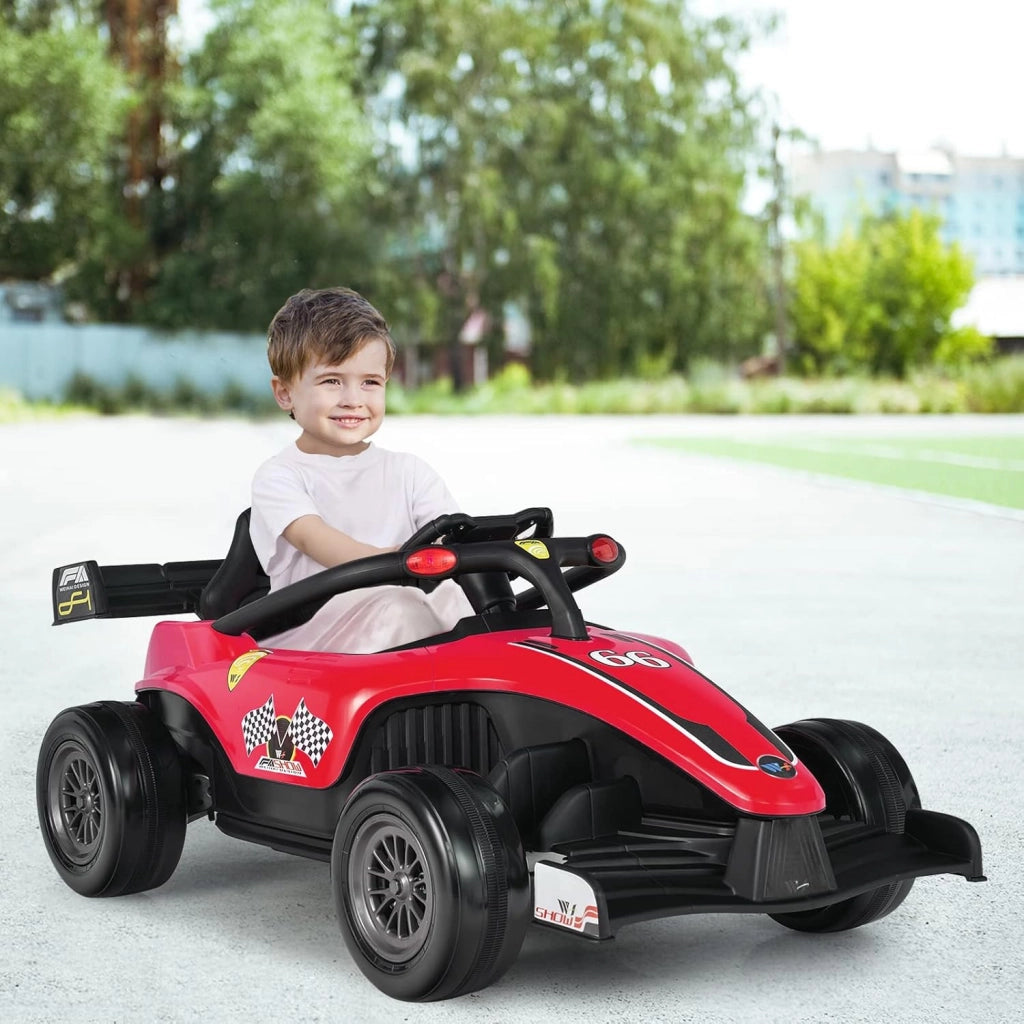 Macchina Elettrica per Bambini, Veicolo elettrico 12V con Telecomando e Batteria Ricaricabile, Musica e Luci LED, Velocità 2-5km/h, per Bambini da 3-7 Anni (Rosso)