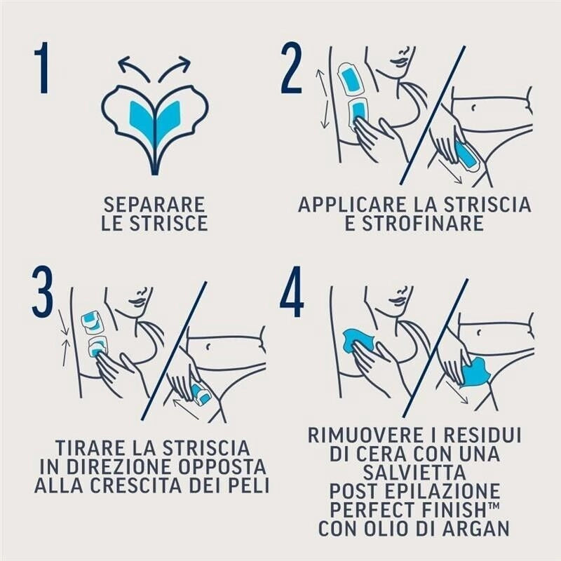 VEET STRISCE DEPILATORIE ASCELLE E ZONA BIKINI CON OLIO DI MANDORLA 16 STRISCE (8X2 STRISCE) + 3 SALVIETTE POST-EPILAZIONE