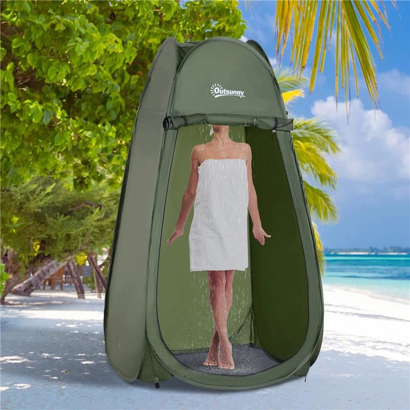 TENDA DA DOCCIA POP UP IMPERMEABILE IN POLIESTERE E PLASTICA 100X100X185 CM VERDE MILITARE