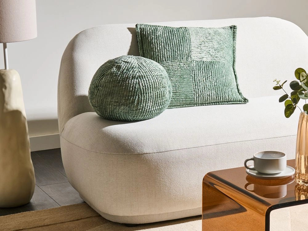 Set di 2 cuscini decorativi in velluto a coste verde 45 x 45 cm x 30 cm Accessori decorativi Boho Camera da letto Soggiorno