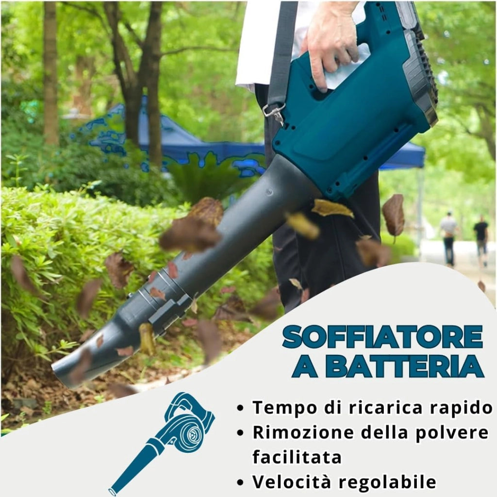 Soffiatore a Batteria da Giardino, Soffiatore Elettrico con 2 Batterie 4.0Ah