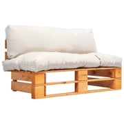 Divano da Giardino a Pallet e Cuscini Sabbia in Legno di Pino cod mxl 56282