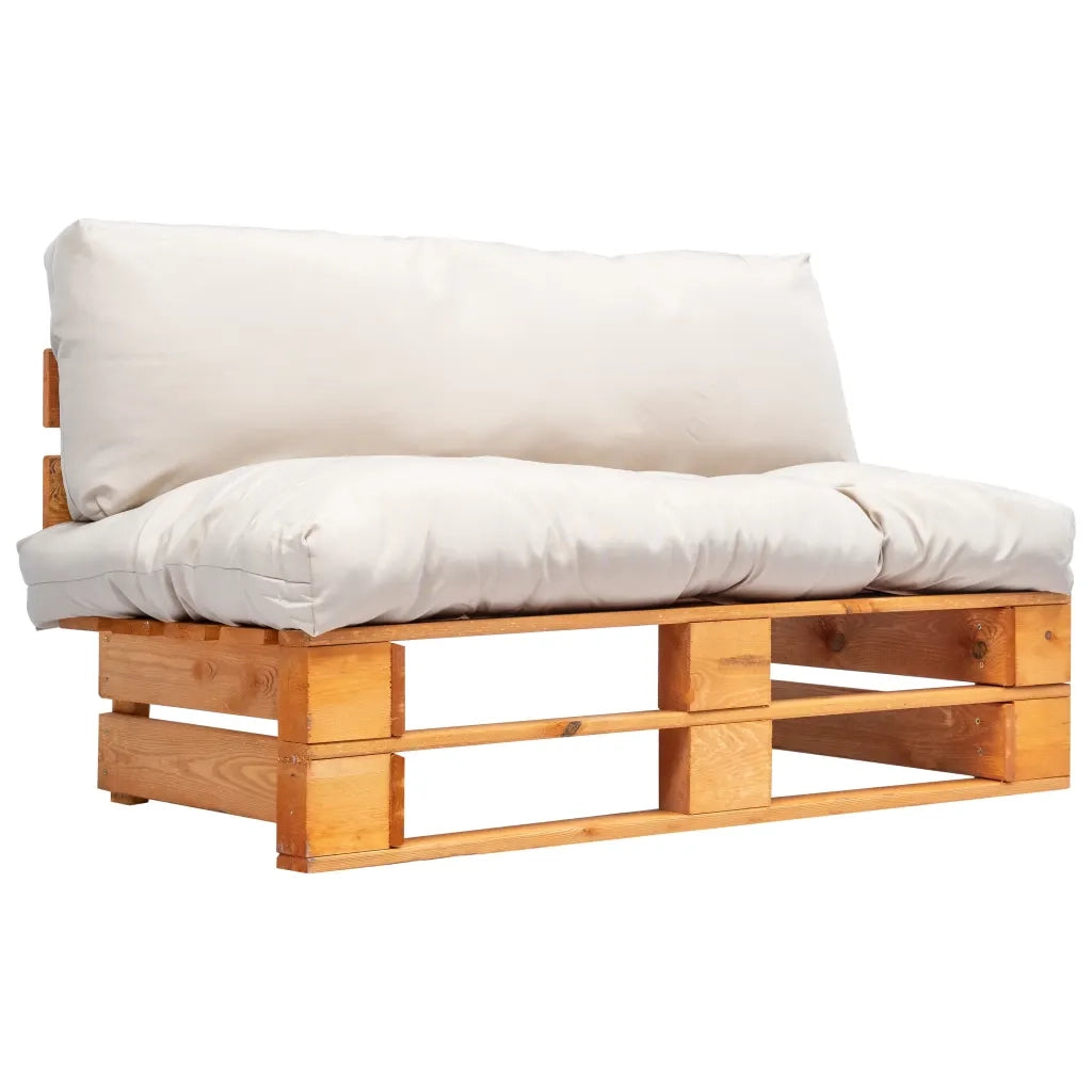 Divano da Giardino a Pallet e Cuscini Sabbia in Legno di Pino cod mxl 56282