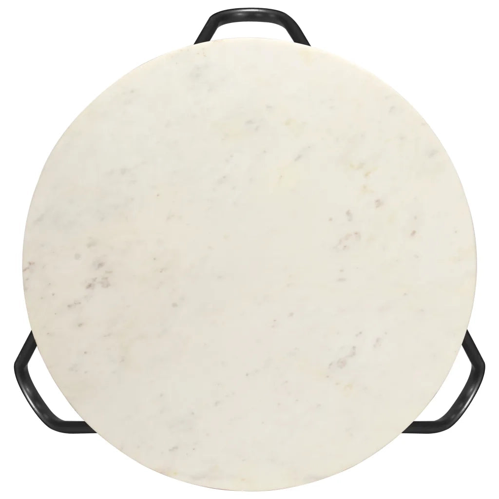 Tavolino da CaffÃ¨ Bianco 65x65x42 cm Pietra Vera Testura Marmo cod mxl 16777