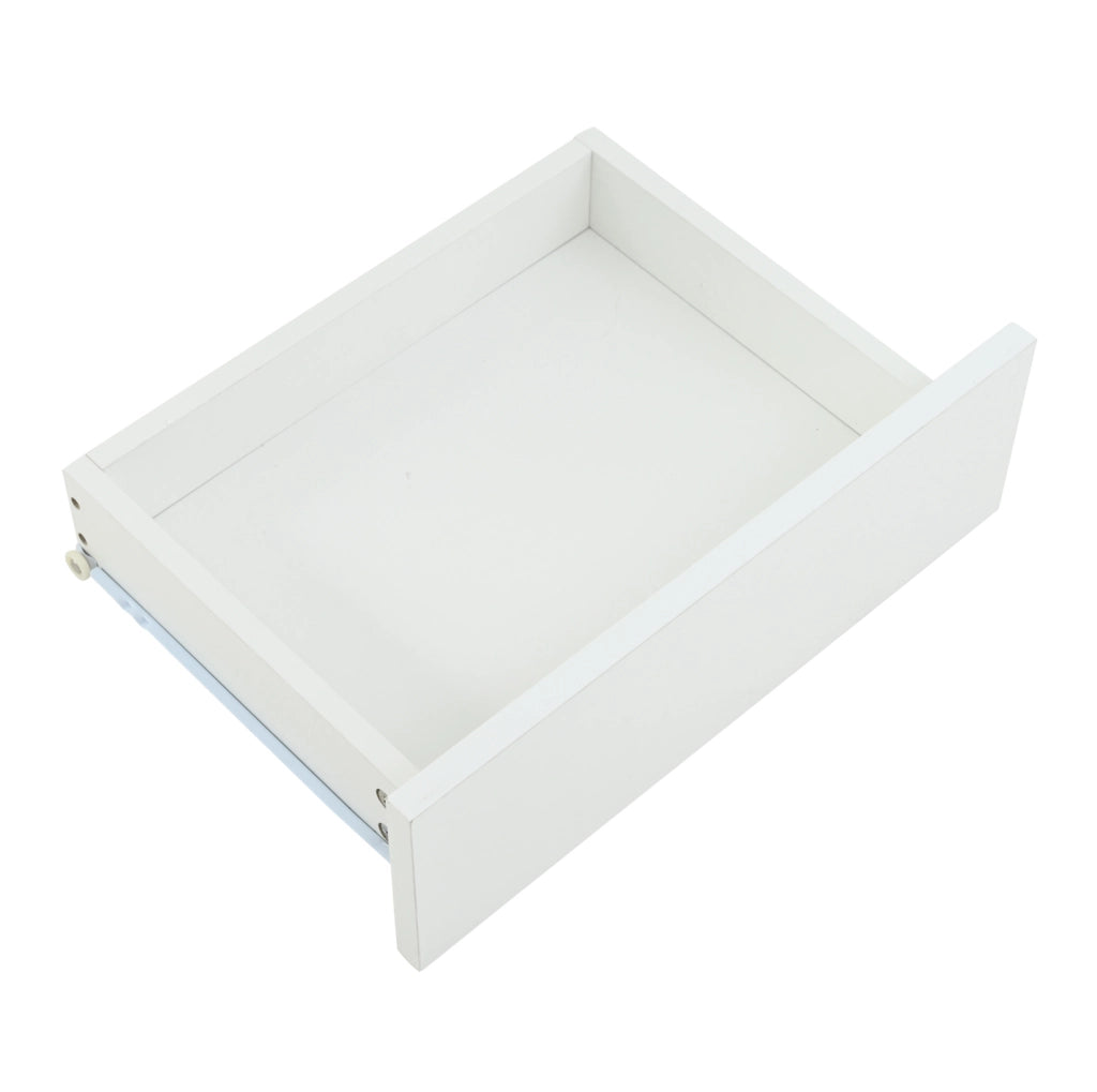 Credenza con LED, 3 ante, 1 cassetto e finitura bianca lucida