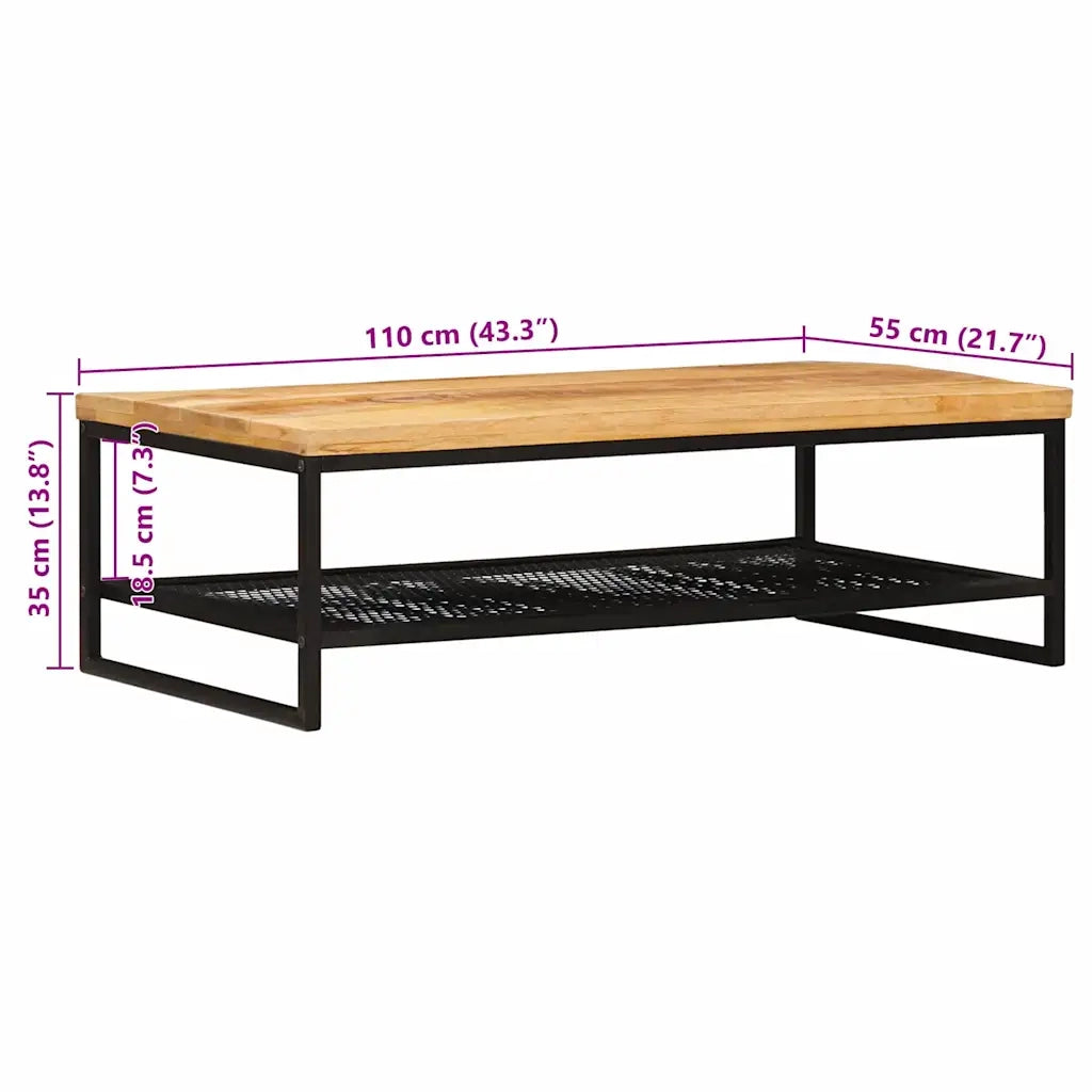 Tavolino da salotto | Tavolino da caff¨¨ | Tavolino da Soggiorno Marrone e Nero Legno di mango massello