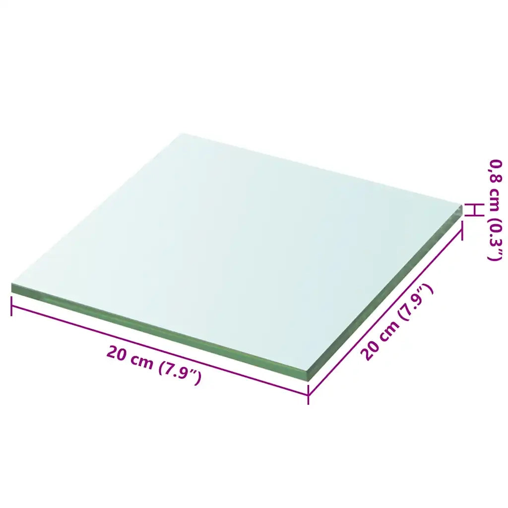 Mensola | Ripiano | Scaffale in Vetro Trasparente 20x20 cm