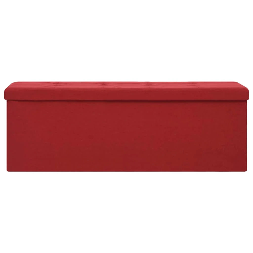 Panca contenitore pieghevole 110 x 38 x 38 cm bordeaux finto lino 02_0010896