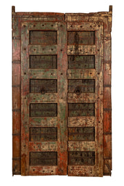 Biscottini Porta portone in legno massello e ferro da interno o da esterno vecchia e antica medievale scorrevole