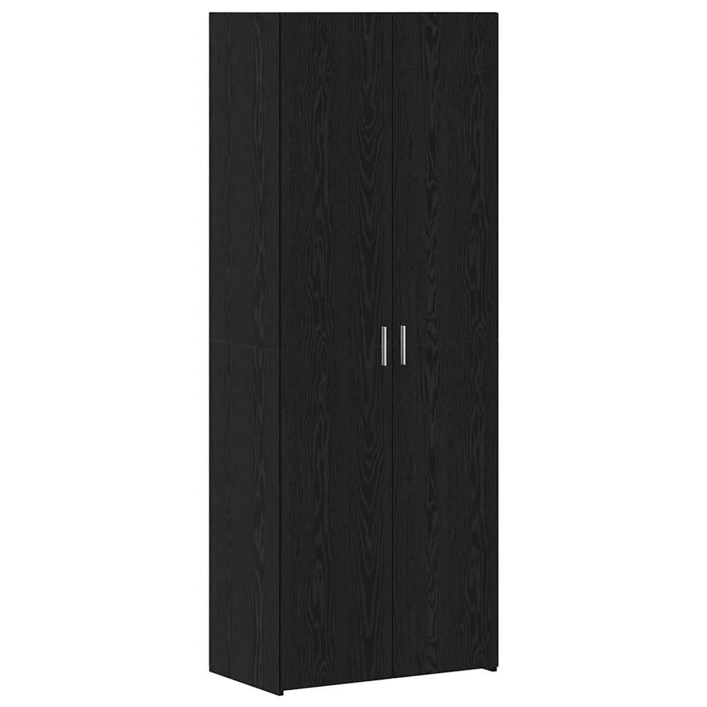 Mobiletto portaoggetti rettangolare moderno 70 x 42,5 x 185 cm ampio spazio di archiviazione design elegante in legno ingegnerizzato nero 02_0056001