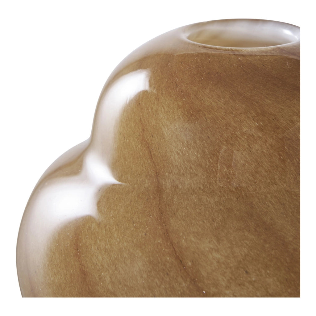 Vaso Decorativo Mirella, Marrone, Vetro, 16,5x16,5x17 cm