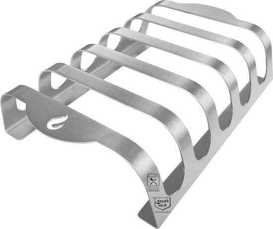 Supporto a Coste di Dimensione L - supporto a coste professionale con maniglie - acciaio inossidabile - adatto per alimenti - 5 coste saporite - realizzato in Baviera
