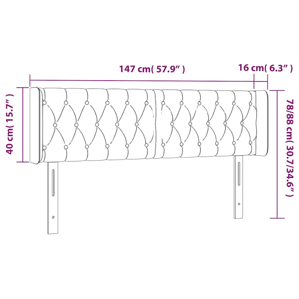 Testiera a LED Verde Scuro 147x16x78/88 cm in Velluto 3123623