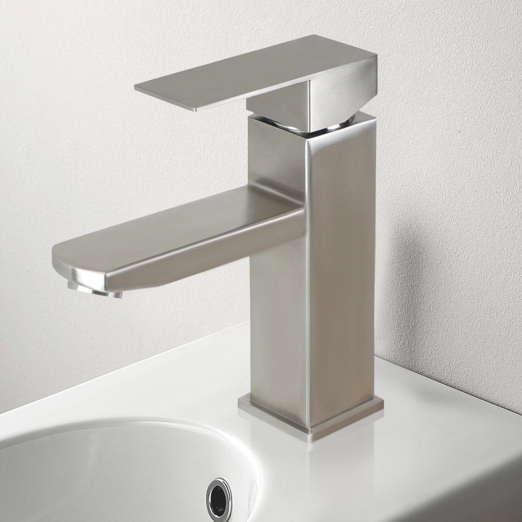 ZMH Rubinetto per lavabo bagno alta pressione tirante in acciaio inox