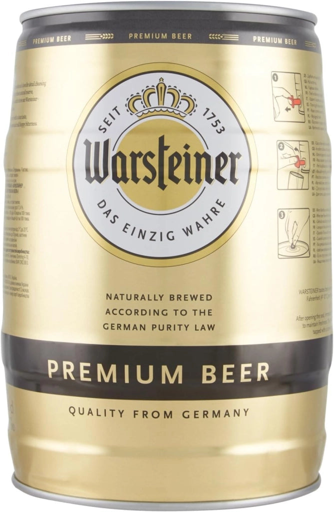 Warsteiner premium beer birra in fusto da 5 litri