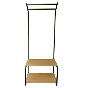 Appendiabiti Ingresso Corridoio Metallo 2 Ripiani 2 Barre Superiori Nero Nyana Home