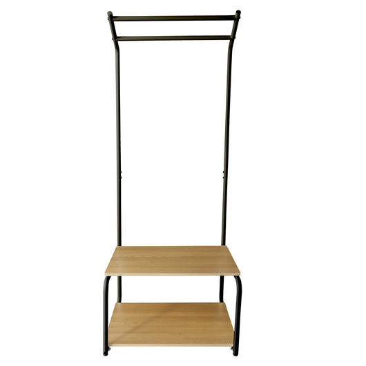 Appendiabiti Ingresso Corridoio Metallo 2 Ripiani 2 Barre Superiori Nero Nyana Home