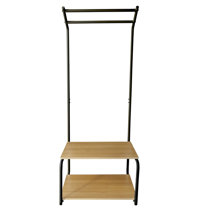 Appendiabiti Ingresso Corridoio Metallo 2 Ripiani 2 Barre Superiori Nero Nyana Home