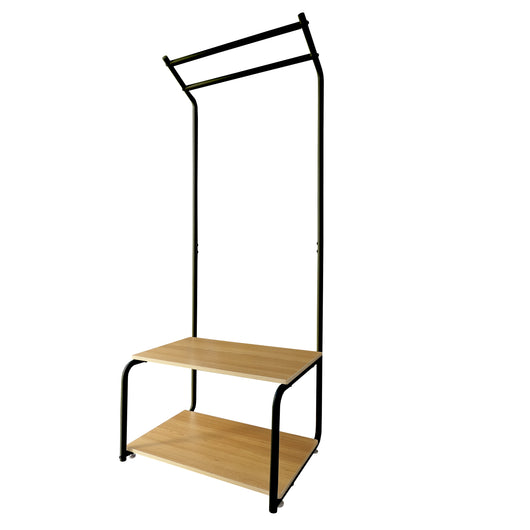 Appendiabiti Ingresso Corridoio Metallo 2 Ripiani 2 Barre Superiori Nero Nyana Home